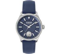 Versus Versace- Reloj de Cuero Colonne Esfera Azul- Accessories- Hombre- Gris- ONE SIZE- Reloj de Cuero Colonne Esfera Azul