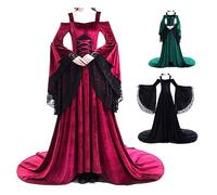 VersusModa Vestido de época para carnaval de mujer, renacentista, para mujer, cosplay, Dress RENASC07 (verde, 3XL)