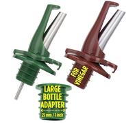Vertedor de aceite y vinagre Poura con tecnología ClickSeal I Tapas antipolvo integradas I Utilice sus propias botellas como vertedor de vinagre y aceite