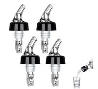 Vertedor de Botellas Automático 30ml, Pack de 4 Dosificadores de Alcohol para Bebidas y Licores, Boquilla de Medición Rápida Antigoteo para Bar y Hogar, Transparente
