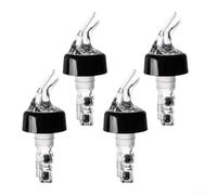 Vertedor de botellas con cierre, juego de 4 unidades, transparente | Porciones automáticas, 30 ml por fundición, plástico ligero, para aceite y vinagre, apto para lavavajillas
