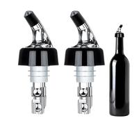 Vertedor de vino - Boquilla aireadora de acero inoxidable, 2 vertedores de botellas de vino de 30 ml, control de vertido de precisión, mejora los aromas del sabor, se adapta a todos los tipos de