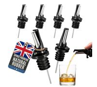 Vertedores de Botellas con Tapón Antigoteo para Alcohol, Vino y Aceite - Mantiene Los Productos Fresco, Sin Oxidación. Se Adapta a la Mayoría de las Botellas - Negro 6pk