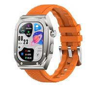 Vertente Oportuna Smartwatch Z79MAX Prata e Laranja Emborrachado - Monitoramento de Saúde, Notificações em Tempo Real e Design Moderno com Funcionalidades Avançadas