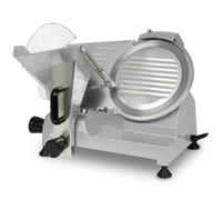 VERTES Cortadora de fiambres gastro, eléctrica con 150W, cuchilla con 250mm de diámetro, grosor de corte de 0 a 12mm, cortadora de fiambres multiusos con carcasa de aluminio, incl. piedra de afilar