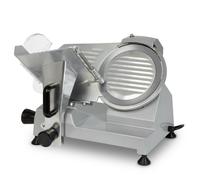 VERTES Cortadora de fiambres gastro, eléctrica con 120W, cuchilla con 220mm de diámetro, grosor de corte de 0 a 12mm, cortadora de fiambres multiusos con carcasa de aluminio, incl. piedra de afilar
