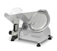 VERTES Cortadora de fiambres gastro, eléctrica con 250W, cuchilla con 300mm de diámetro, grosor de corte de 0 a 15mm, cortadora de fiambres multiusos con carcasa de aluminio, incl. piedra de afilar