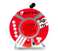 Vertex PB50METAL - Cable de extensión (50 m, 3 x 2 5 mm, 3000 W, IP44), color negro