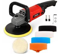Vertex VPO1400, 1400 W, 180 mm, velocidad variable 500-3100 rpm, 6 niveles, con 4 esponjas y almohadilla de lana
