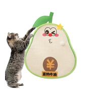 Vertical Cat Scratcher - Avocado Shape Sisal Protector Self-Adhesive Durable Mat, Indoor Kittens Couches Furniture Home Exercise, Unique Decorative Design, Bedroom Scratch Pad, Secure Stick On Protect