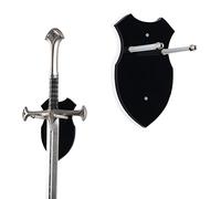 Vertical de acrílico negro para espada, expositor mural para 1 espada, katana o hacha - Sostén de espada para pared resistente, exhibidor para sable samurái, decoración medieval (Negro, 1 juego)