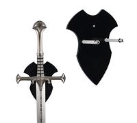 Vertical de acrílico negro para espada, expositor mural para 1 espada, katana o hacha - Sostén de espada para pared resistente, exhibidor para sable samurái, decoración medieval (Negro, 1 juego)
