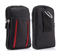 Vertical Funda Movil Cinturon Hombre, Riñonera Hombre para Teléfono Celular, Pequeño Bolsa de Transporte Móvil Nailon Hombre Bolsillo Deportiva Riñonera Bolso Senderismo Cartera Celular con Mosquetón