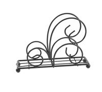 Vertical Iron Napkin Clip - Light Luxury Paper Towel Holder Electroplated Tabletop Stand with Stabilizing Balls Caja de pañuelos(Noir)