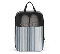 Vertical Lines - Bolsa de zapatos gris y blanca para viajes, uso diario, bolsa de almacenamiento antipolvo para zapatos de golf