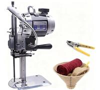 Vertical Máquina eléctrica de corte de tela, cortadora profesional de cuchilla recta con afilado automático y motor de cobre, para corte industrial de cuero, telas multicapa y alfombras(10in)