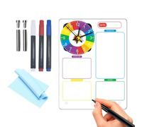 Vertical Memo Board Wall Clock | Acrylic Daily Plan Clock | Desktop