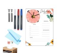 Vertical Memo Board Wall Clock | Acrylic Daily Plan Clock | Desktop