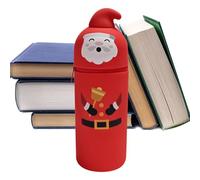 Vertical Pencil Case - Santa Christmas School Supplies for Organization, Style, and Convenience with Cute Aesthetic Design, Pen Pouch for Classroom, College, Home Desk, Student, Teacher, Teen, Birthda