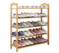 Vertical Shoe Rack Wooden Shoe for Small Spaces DIY Space-Saving Shoe Tower Slim High Storage Solution for Entryway Bedroom Corner Garage(A,25x80x87cm(10x31x34inch))