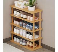 Vertical Shoe Rack Wooden Shoe for Small Spaces DIY Space-Saving Shoe Tower Slim High Storage Solution for Entryway Bedroom Corner Garage(A,6 Tier 47cm)