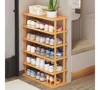 Vertical Shoe Rack Wooden Shoe for Small Spaces DIY Space-Saving Shoe Tower Slim High Storage Solution for Entryway Bedroom Corner Garage(One Colour,6 Tier 65cm)
