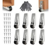Vertical Track Roller Wheel, 110LBS Vertical Track Roller - Anti-Wobble Door Guide System, Heavy Duty Sliding Door Bottom Guide, Alloy Steel Rubber Wheels for Barn Doors Cabinets Gates (8pcs)