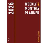 Vertical Weekly Planner 2026 8.5x11: Red , Monthly and 2 Large Pages for Each Week with To Do List for Women's Business and Personal Life
