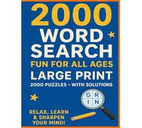 Vertical Word Search Puzzle Book: 2000 Large Print Puzzles for All Ages - Fun Brain Games to Improve Memory, Focus & Concentration