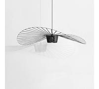 Vertigo Lámpara colgante moderna lámpara de salón lámpara de araña fibra de vidrio/poliuretano vintage sombrero luz de suspensión (altura ajustable), restaurante cuarto baño E27, 42 W (negro, 120 cm)