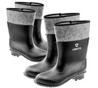 Verto Botas de goma de fieltro para hombre de PVC, forro interior de fieltro, caña alta, suela antideslizante con perfil a prueba de pisadas, las botas son 2 tallas más grandes., Negro , 45 EU