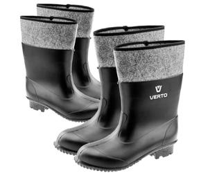 Verto Botas de goma de fieltro para hombre de PVC, forro interior de fieltro, caña alta, suela antideslizante con perfil a prueba de pisadas, las botas son 2 tallas más grandes., Negro , 45 EU