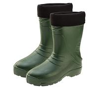 VERTO Botas de goma EVA para hombre, calcetines interiores de forro polar hasta -30 °C, caña alta, suela SRC antideslizante con perfil a prueba de pisadas, verde, 43 EU