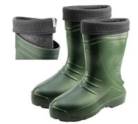 VERTO Botas de goma EVA para hombre, calcetines interiores de forro polar hasta -30 °C, caña alta, suela SRC antideslizante con perfil a prueba de pisadas, verde, 47 EU