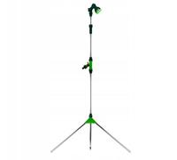 VERTO Ducha de jardín (altura: 1,60-2,23 m, cabezal pulverizador móvil 180°, trípode y picos) - ducha de jardín ducha de piscina ducha exterior jardín - ducha en la propiedad