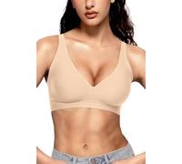 Vertvie Jelly - Sujetadores inalámbricos para mujer, sin costuras, push up, sin aros, de cobertura completa, Arena, Small más