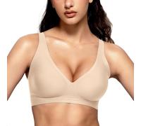 Vertvie Jelly - Sujetadores inalámbricos para mujer, sin costuras, push up, sin aros, de cobertura completa, Desnudo/, X-Large