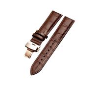 Veruying 12/14/16/18/19/20/21/22/23/24mm Correa de reloj de cuero genuino de Color sólido de grano de bambú con hebilla de mariposa de liberación rápida