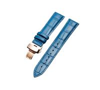 Veruying 12/14/16/18/19/20/21/22/23/24mm Correa de reloj de cuero genuino de Color sólido de grano de bambú con hebilla de mariposa de liberación rápida