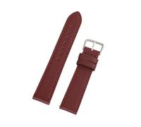 Veruying 16/18/19/20/21/22mm Correa monocromática de cuero auténtico con textura de litchi con pasador de resorte de liberación rápida, Rojo vino, 20mm