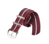 Veruying 18/20/22mm Correa de nylon de una pieza transpirable y suave, Rojo, 20mm