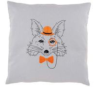 Vervaco 0156060 Stick - Cojín con Respaldo, Zorro con melón, algodón, Blanco, 40 x 40 x 0,3 cm