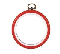 Vervaco Bastidor para Bordar Plastico Rojo ca. 7.5 cm Aros De Bordado Materiales Punto De Cruz Accesorios Decorativos Creativas Manualidades DIY Adultos Marco 7,5 cm, 7.5 x 1 x 7.8 cm