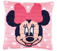 Vervaco - Cojín de Punto de Cruz, diseño de Minnie Mouse de Disney Stick de vorgezeichnet Paquete de Punto, vorbeze Cumple, algodón, Multicolor, 25 x 25 x 0,3 cm