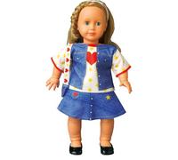 Vervaco Dress Your Doll Kit Costura Vestidos Muñecas Vaqueros Emily Heart Kit De Diseño De Moda para Niñas Telas Bonitas para Manualidades Costura para Principiantes Fashion Design Set