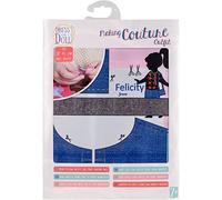 Vervaco Dress Your Doll Kit Costura Vestidos Muñecas Vaqueros Felicity Kit De Diseño De Moda para Niñas Telas Bonitas para Manualidades Costura para Principiantes Fashion Design Set