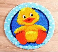 VERVACO Gancho De Pestillo Alfombras De Habitacion Patito DIY Manualidades Adultos Set Creativo Regalo Bordado Kit Principiantes ca. 55 x 55 cm Latch Hook Embroidery, Multicolor