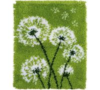 Vervaco Kit Alfombra Gancho De Pestillo Alfombras De Habitacion DIENTE DE LEÓN DIY Manualidades Adultos Set Creativo Regalo Bordado Kit Principiantes ca. 43 x 54 cm Latch Hook Embroidery