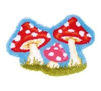 VERVACO Kit Alfombra Gancho De Pestillo Alfombras De Habitacion HONGOS DIY Manualidades Adultos Set Creativo Regalo Bordado Kit Principiantes ca. 70 x 50 cm Latch Hook Embroidery