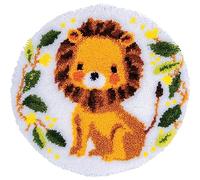 VERVACO Kit Alfombra Gancho De Pestillo Alfombras De Habitacion LEÓN DIY Manualidades Adultos Set Creativo Regalo Bordado Kit Principiantes ca. 55 x 55 cm Latch Hook Embroidery